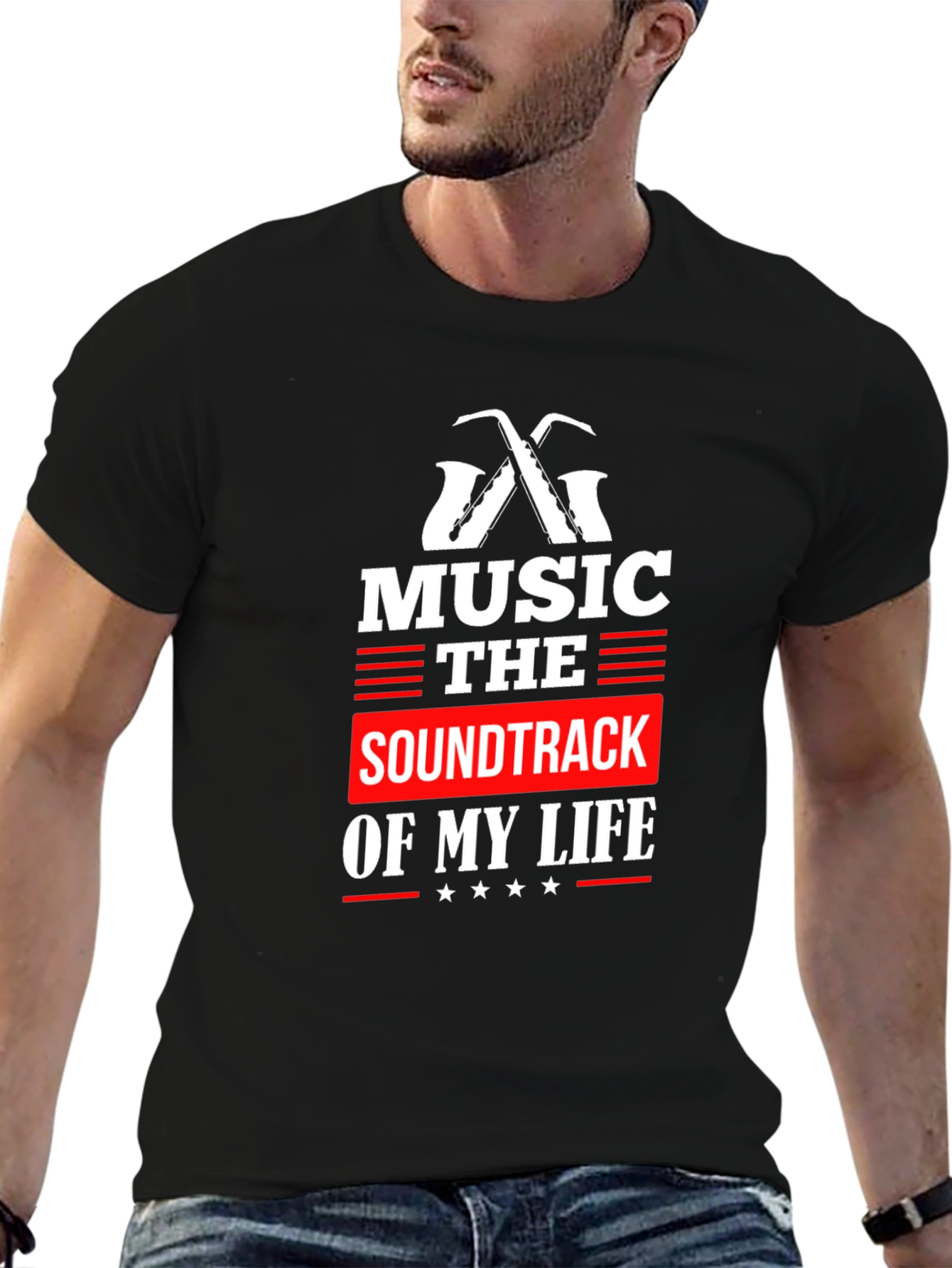 Black Music is the Soundtrack of My Life Black Graphic Tee view 6