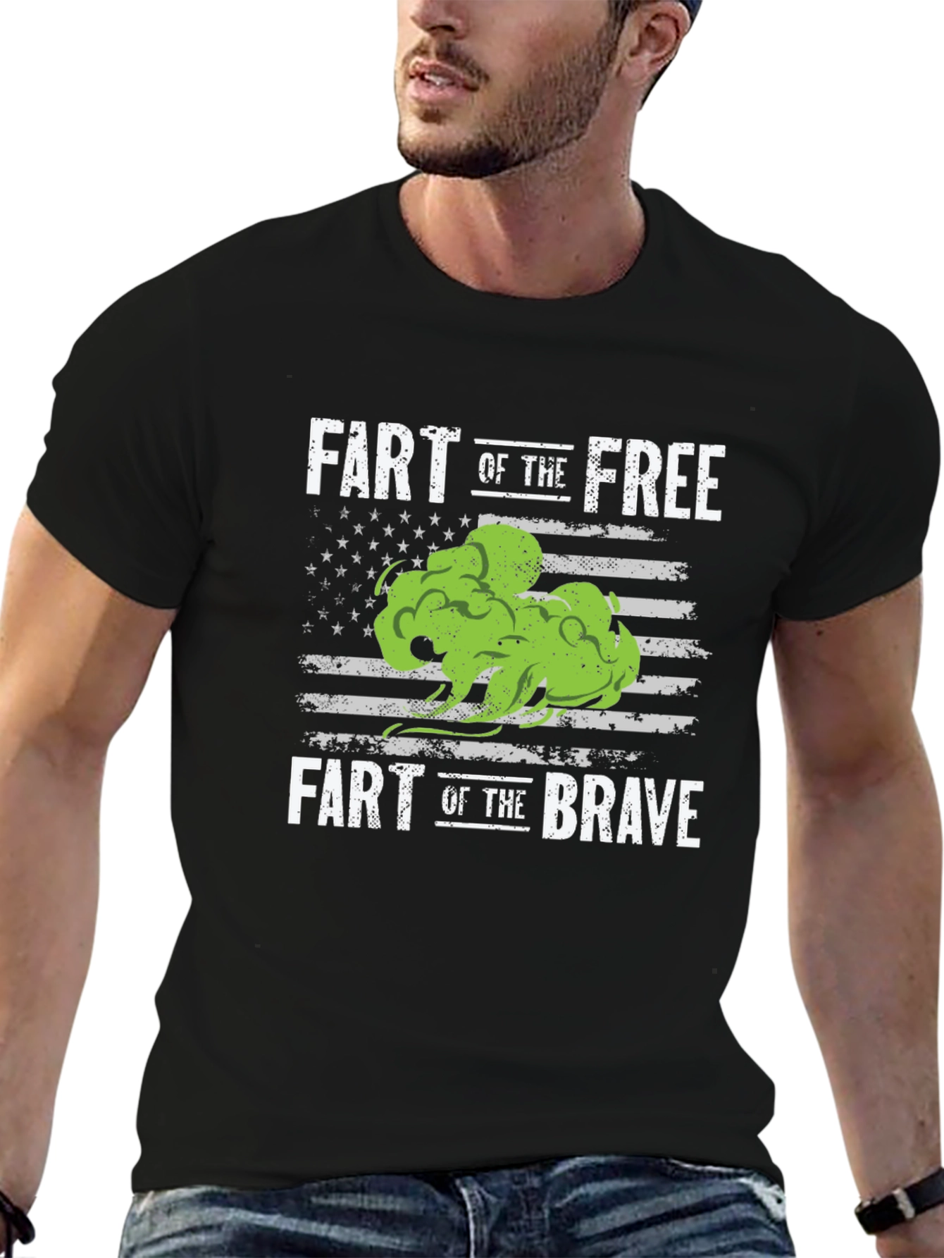 Black Fart of the Free T-Shirt - Patriotic Funny Tee view 6