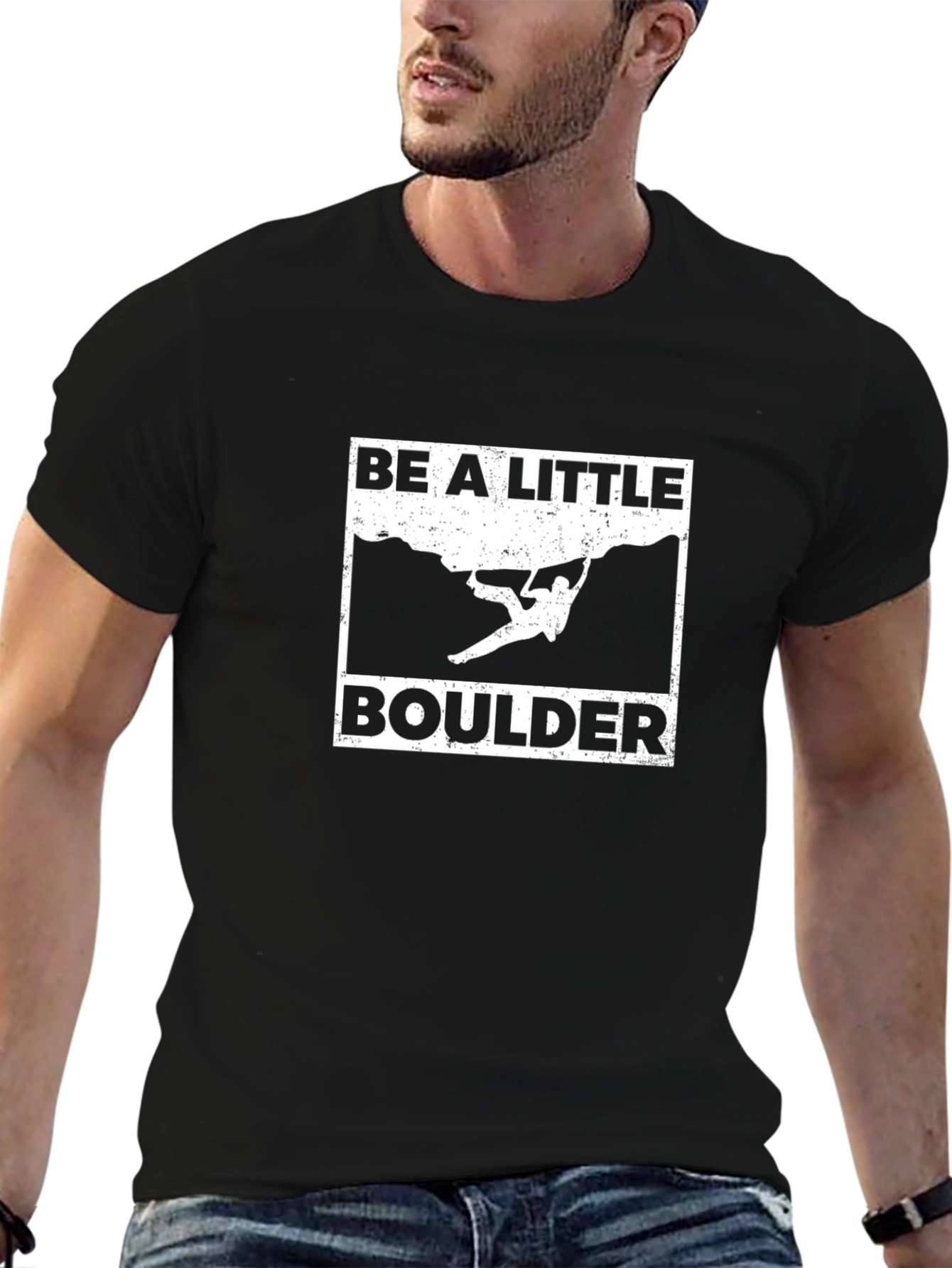 Black Be a Little Boulder T-Shirt - Rock Climbing view 6