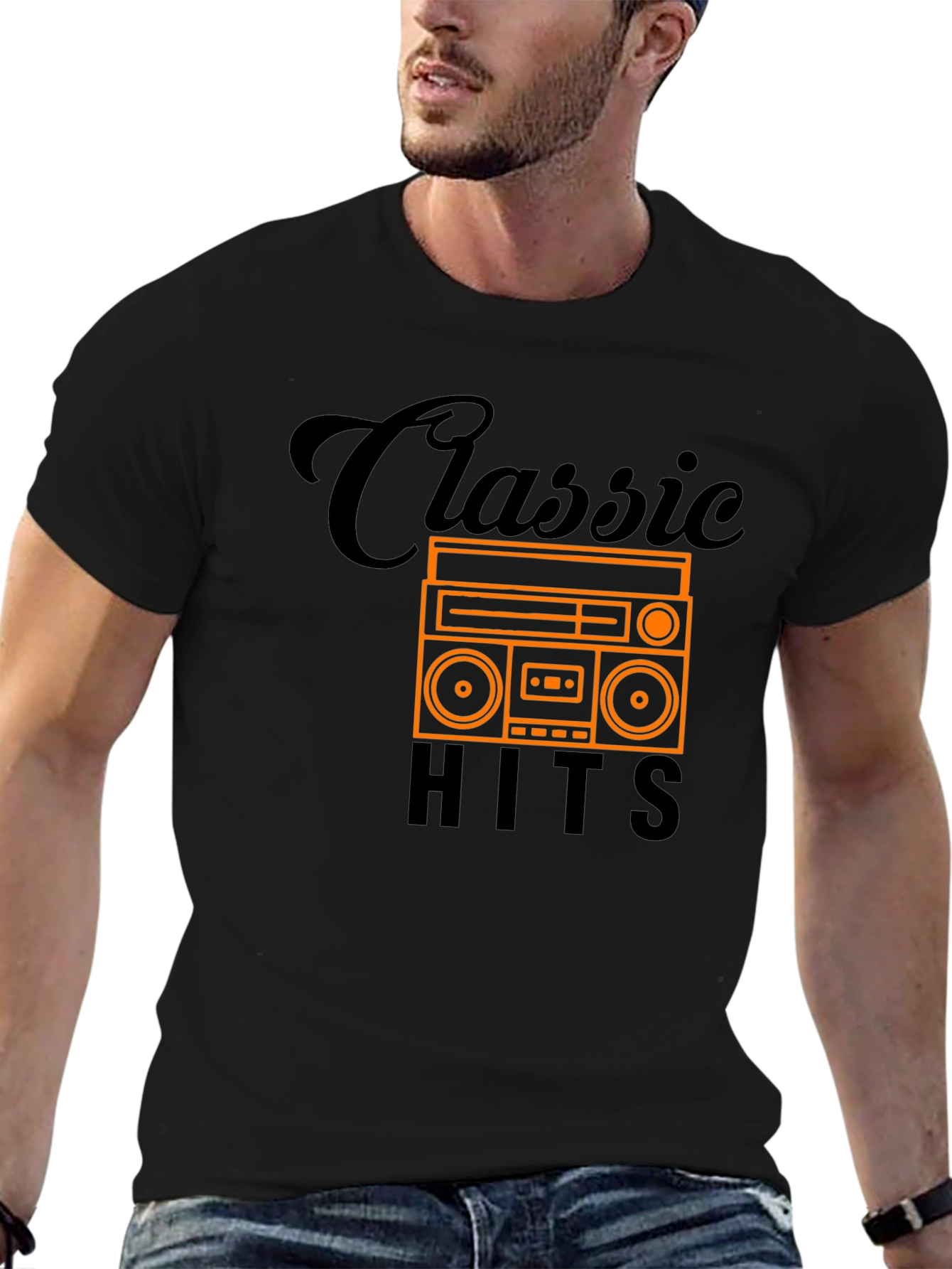 Black Classic Hits Boombox Graphic Tee view 6