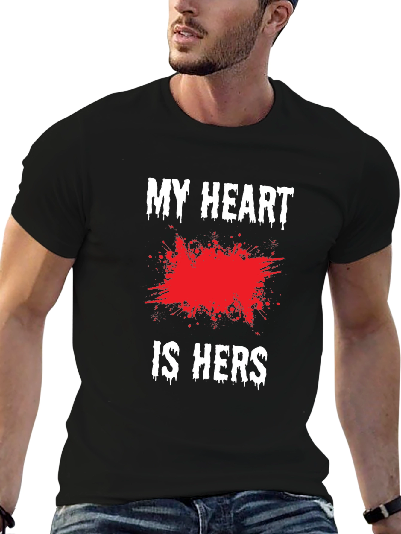 Black My Heart is Hers Black Graphic Tee view 6