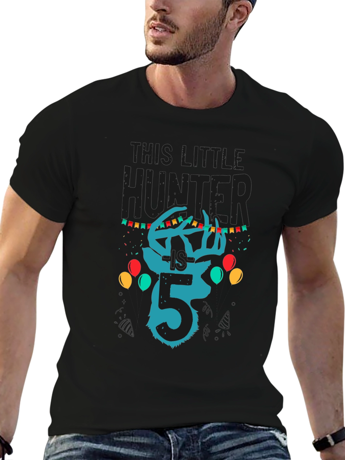 This Little Hunter Birthday Shirt - Size 5 - 6