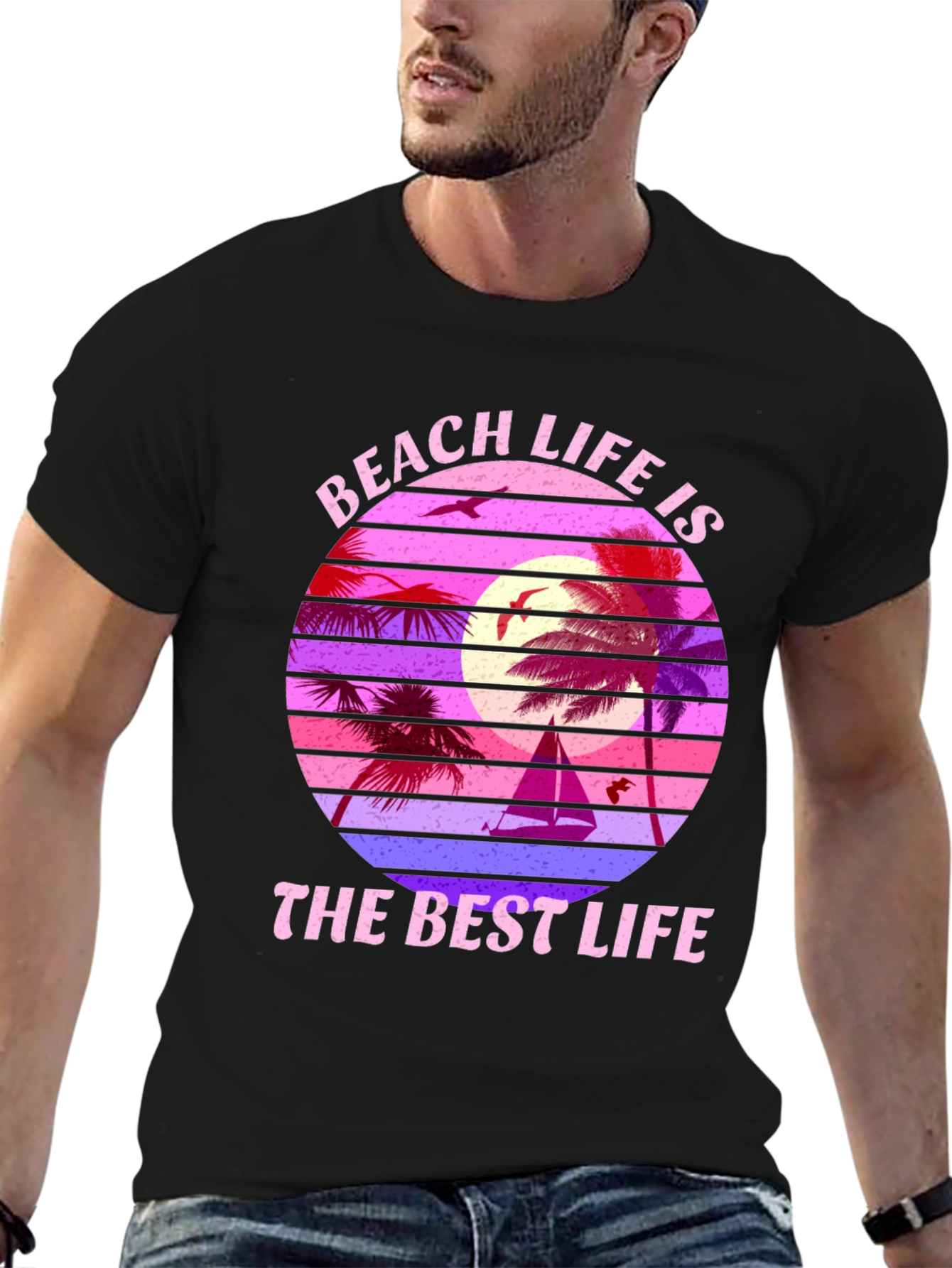 Black Beach Life T-Shirt view 6
