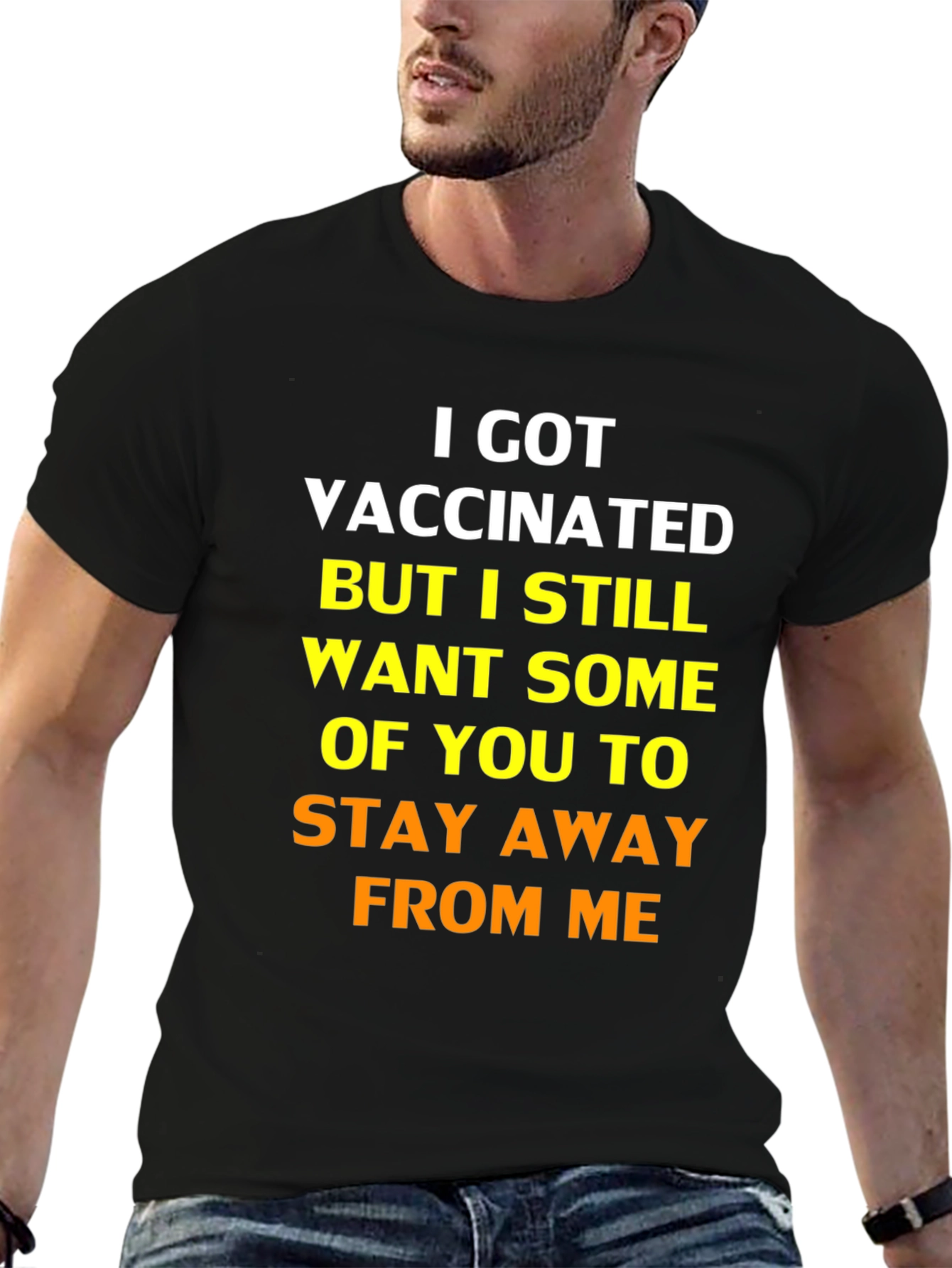 Black I Got Vaccinated Graphic Tee - Funny Statement Shirt view 6