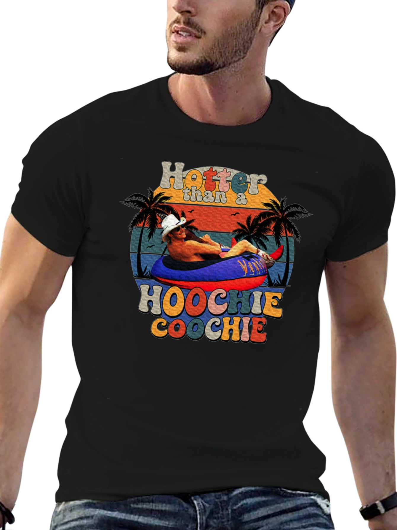 Black Hotter Than a Hoochie Coochie Graphic Tee view 6