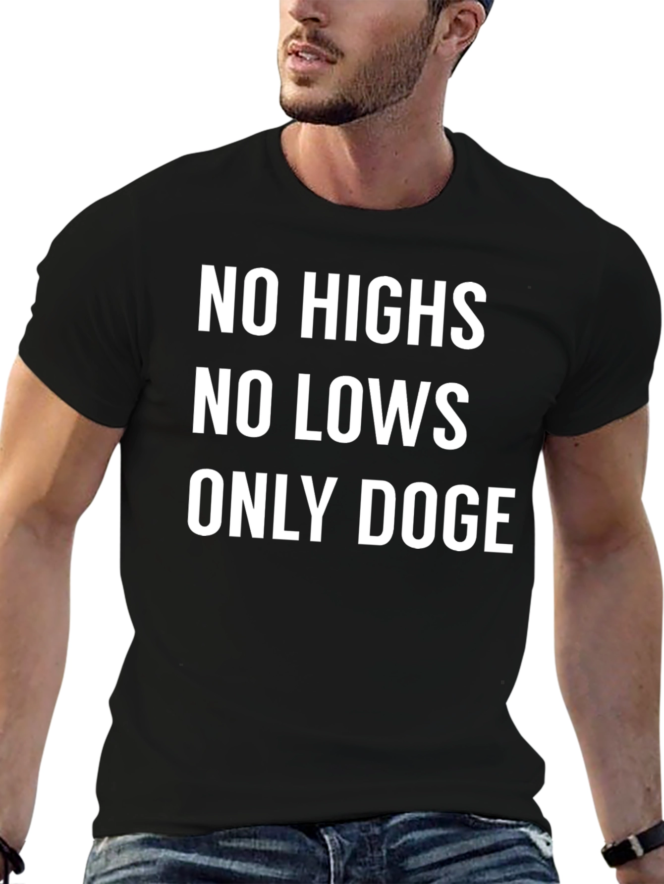 Black Doge Crypto T-Shirt - No Highs No Lows Only Doge view 6