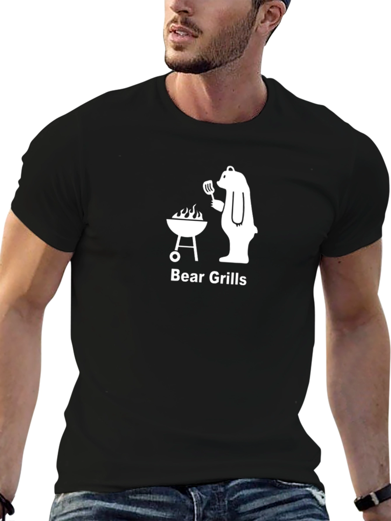 Black Bear Grills T-Shirt - Funny BBQ Graphic Tee view 6