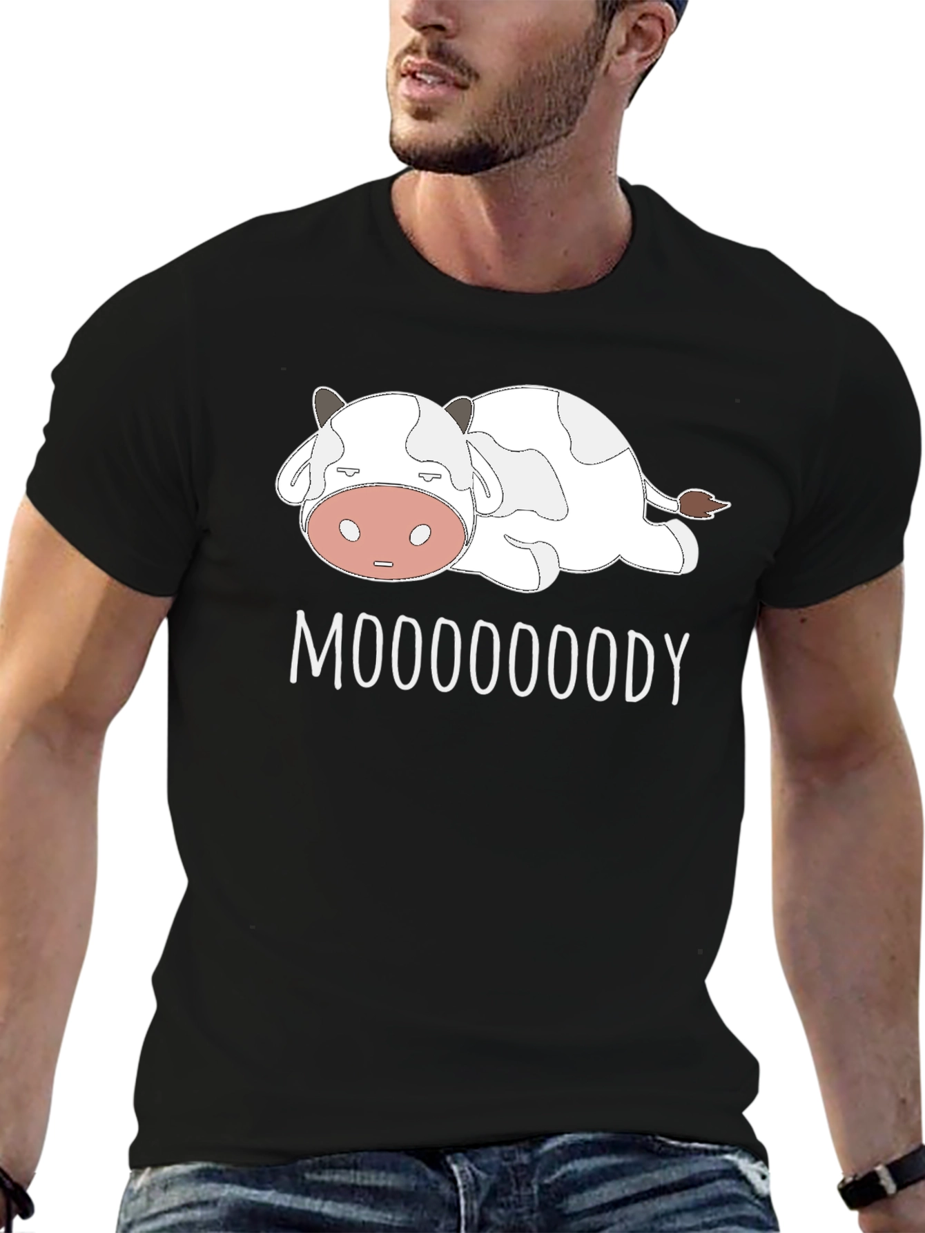 Black Moooooody Cow T-Shirt - Relaxed Fit view 6