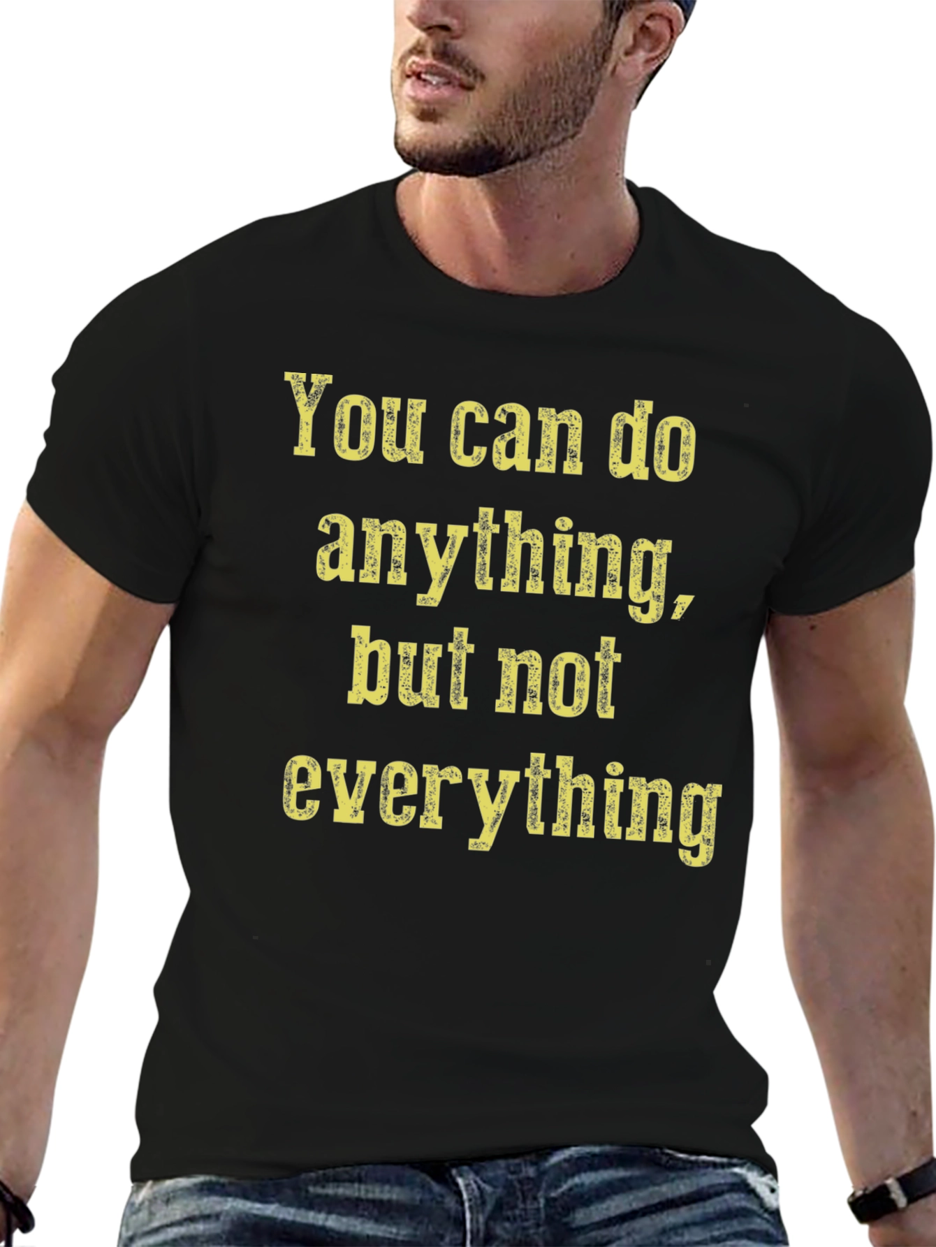 Black Inspirational Graphic Tee: You Can Do Anything T-Shirt view 6