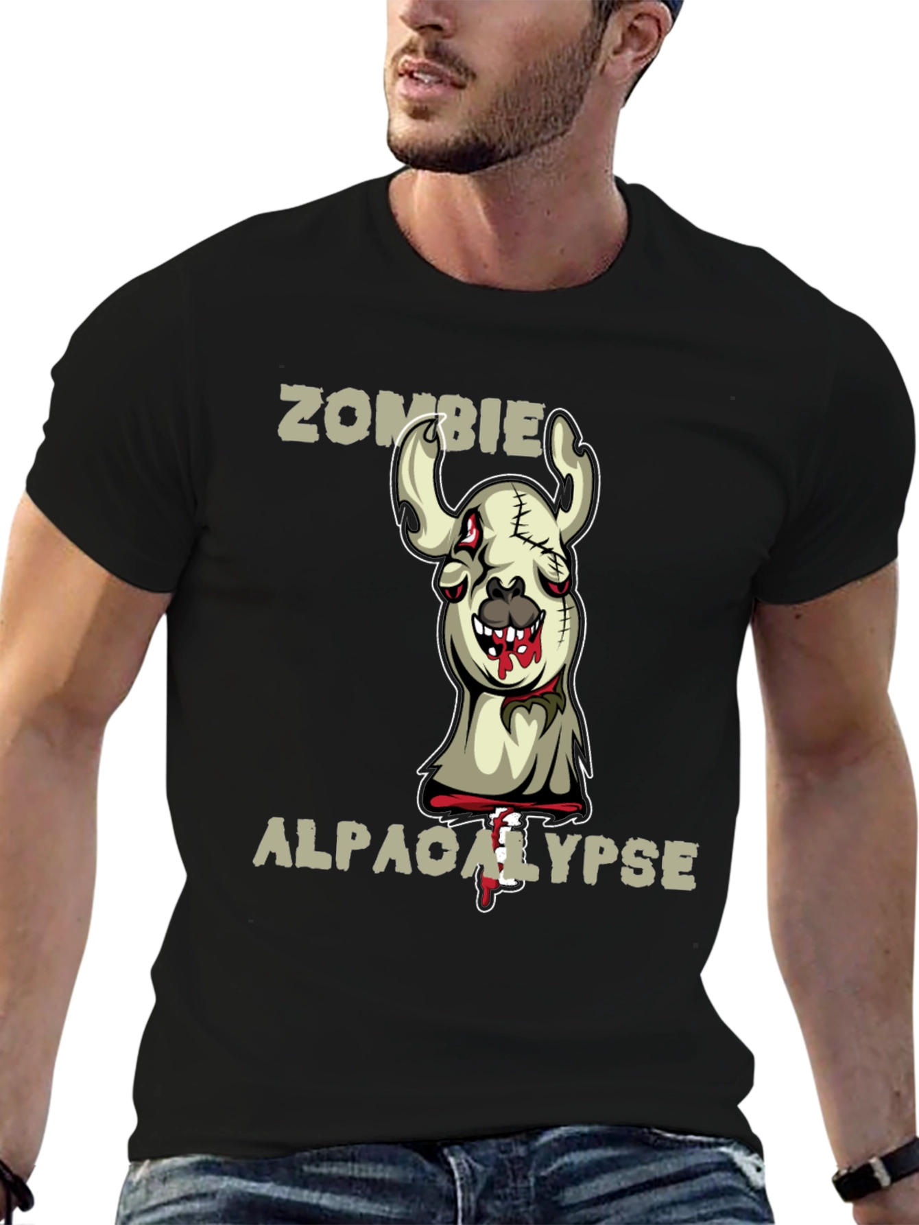 Black Zombie Alpaca-lypse Graphic Tee view 6