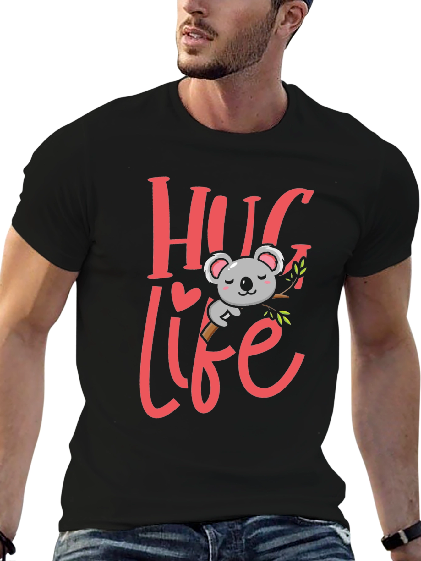 Black Hug Life Koala Bear Graphic Tee view 6