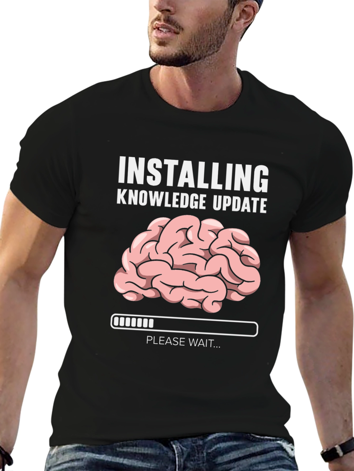 Black Installing Knowledge Update Funny T-Shirt view 6