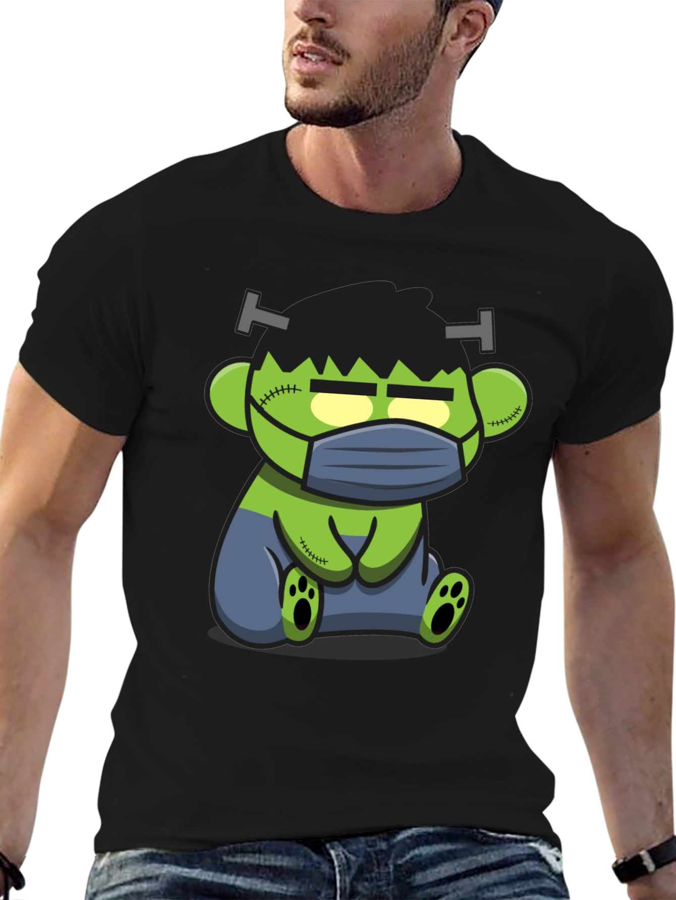 Black Frankenstein Bear T-Shirt - Halloween Edition view 6