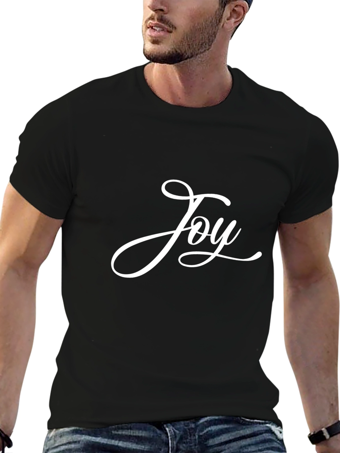 Black Joy Script T-Shirt - Black view 6