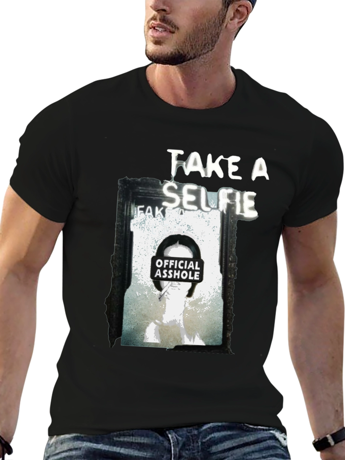 Black Take a Selfie Graphic T-Shirt view 6