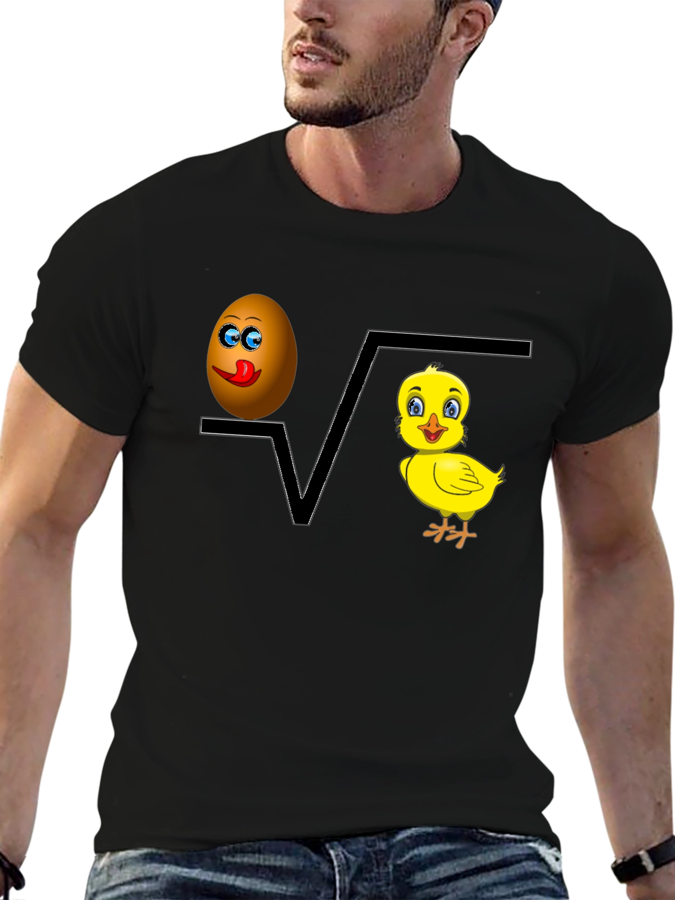 Black Egg Plus Chick Equals Fun Tee view 6
