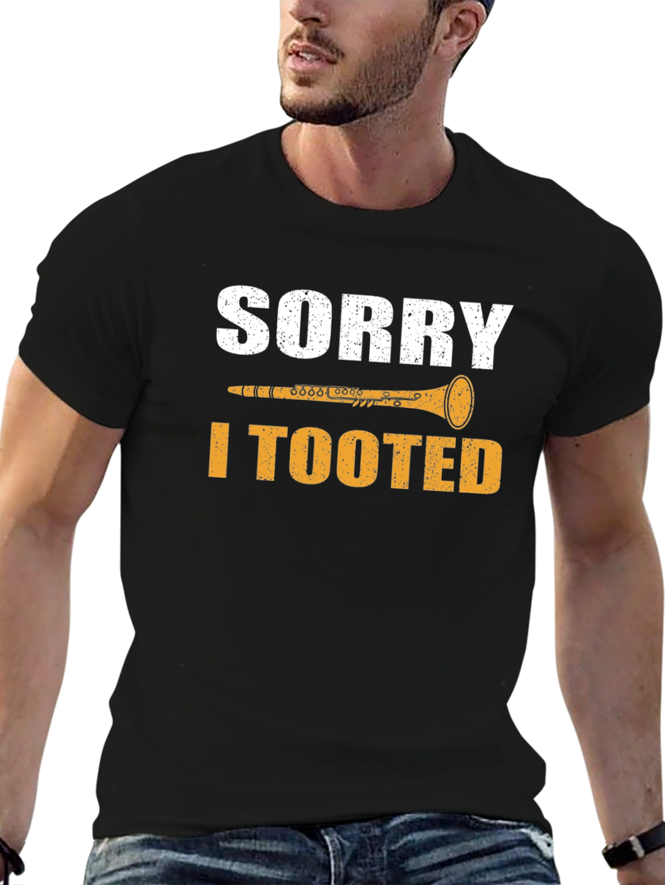 Black Sorry I Tooted Clarinet T-Shirt - Funny Music Tee view 6