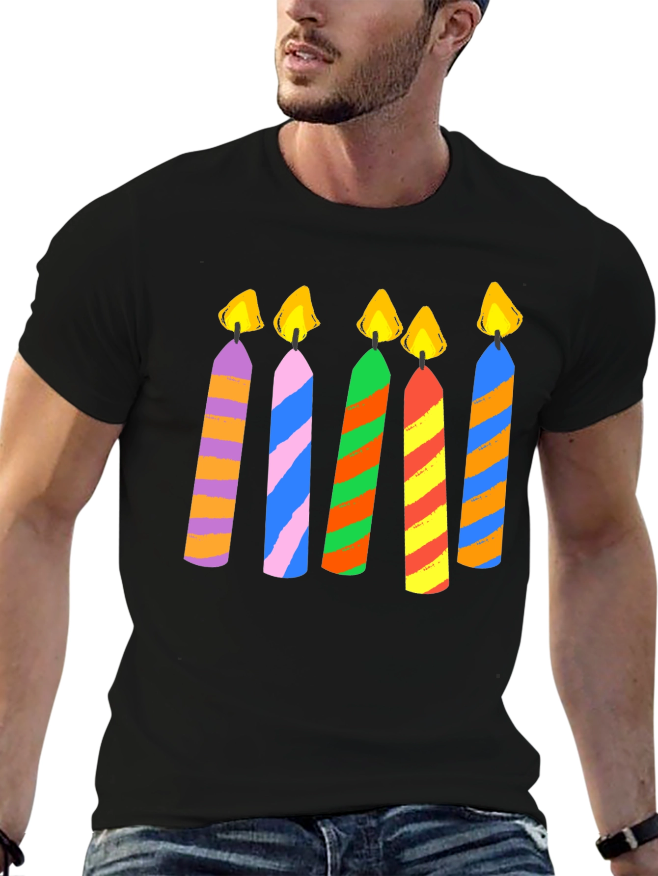 Black Candle Graphic Black T-Shirt view 6