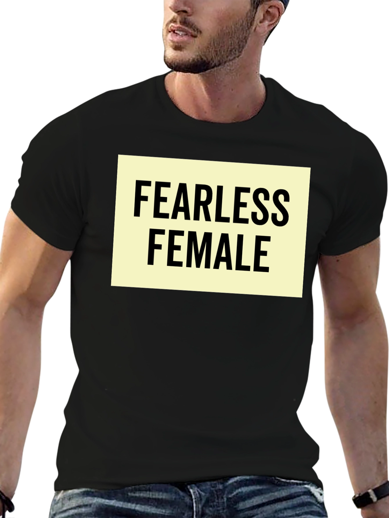 Black Fearless Female Graphic Tee - Empowering Women's Shirt view 6