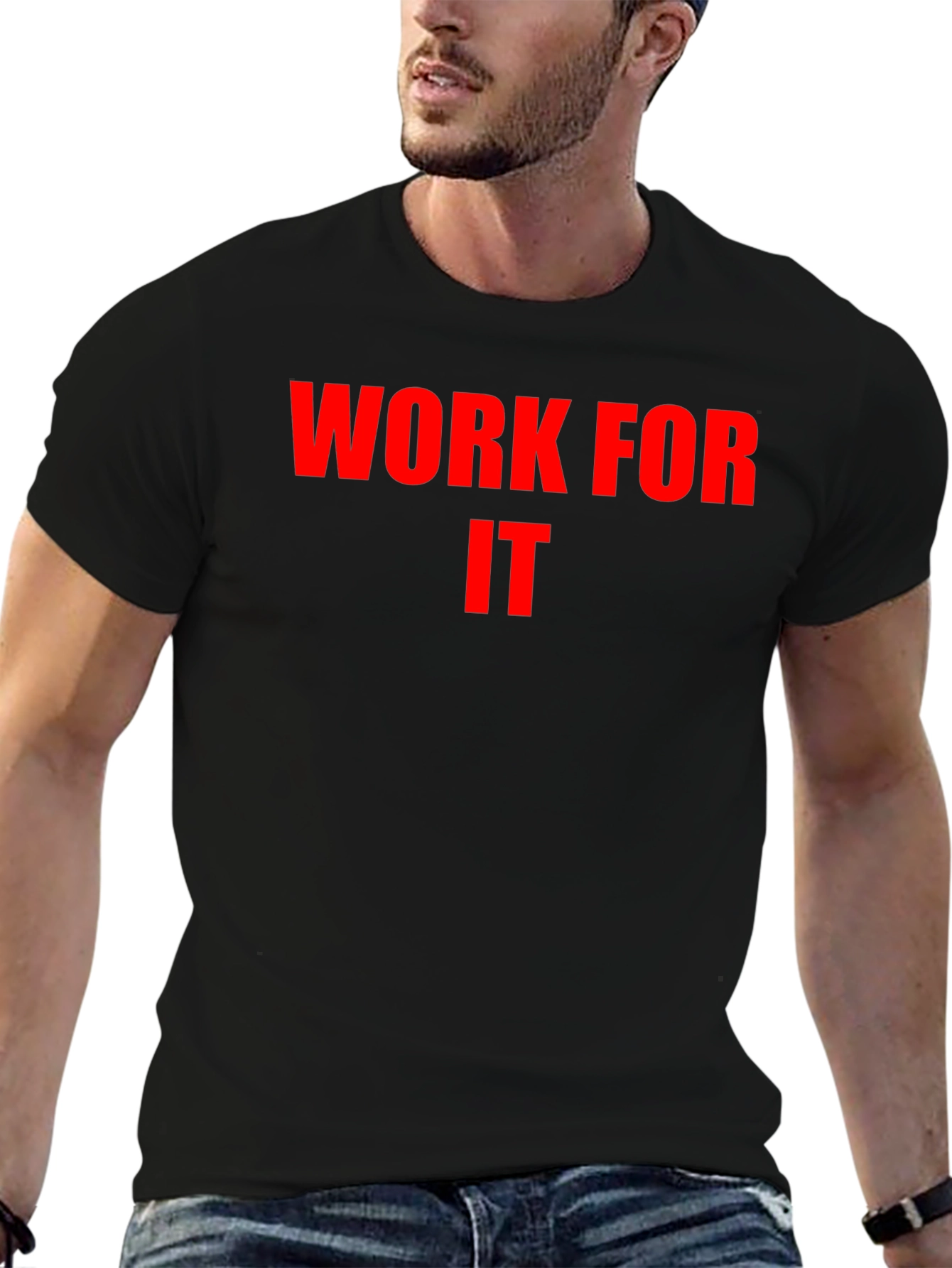 Black Work For It Graphic Tee - Motivational Shirt view 6