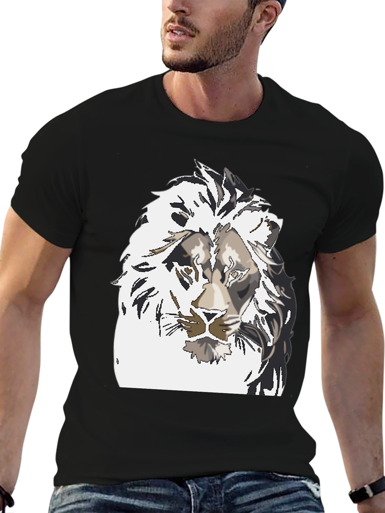 Black Lion Graphic Tee - Men's Black T-Shirt view 6