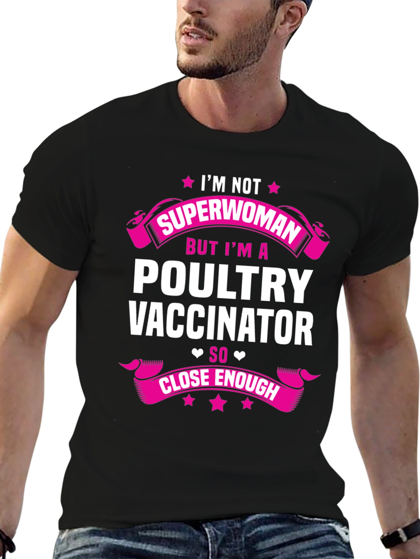 Black Poultry Vaccinator Funny T-Shirt view 6