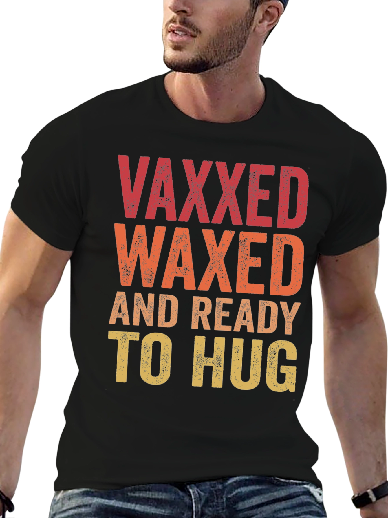 Black Vaxxed Waxed Ready to Hug T-Shirt view 6