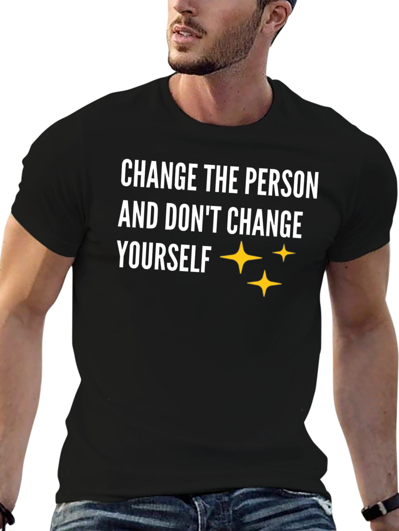 Black Change the Person Graphic T-Shirt view 6