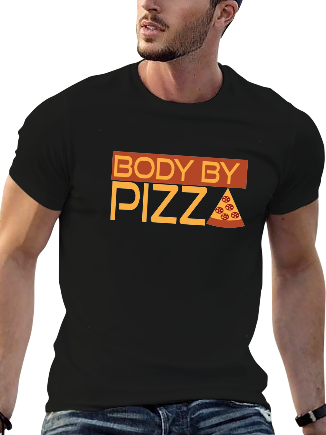 Body By Pizza T-Shirt - Funny Foodie Tee - 6