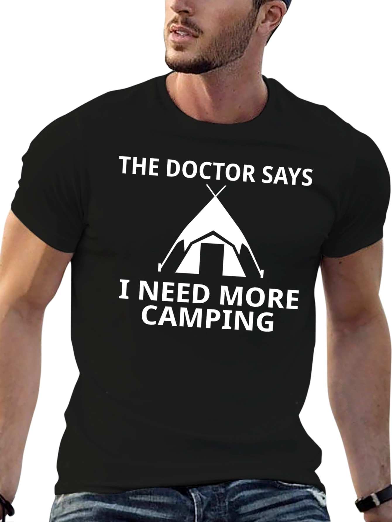 Black Camping Lover T-Shirt - The Doctor Says I Need More Camping view 6