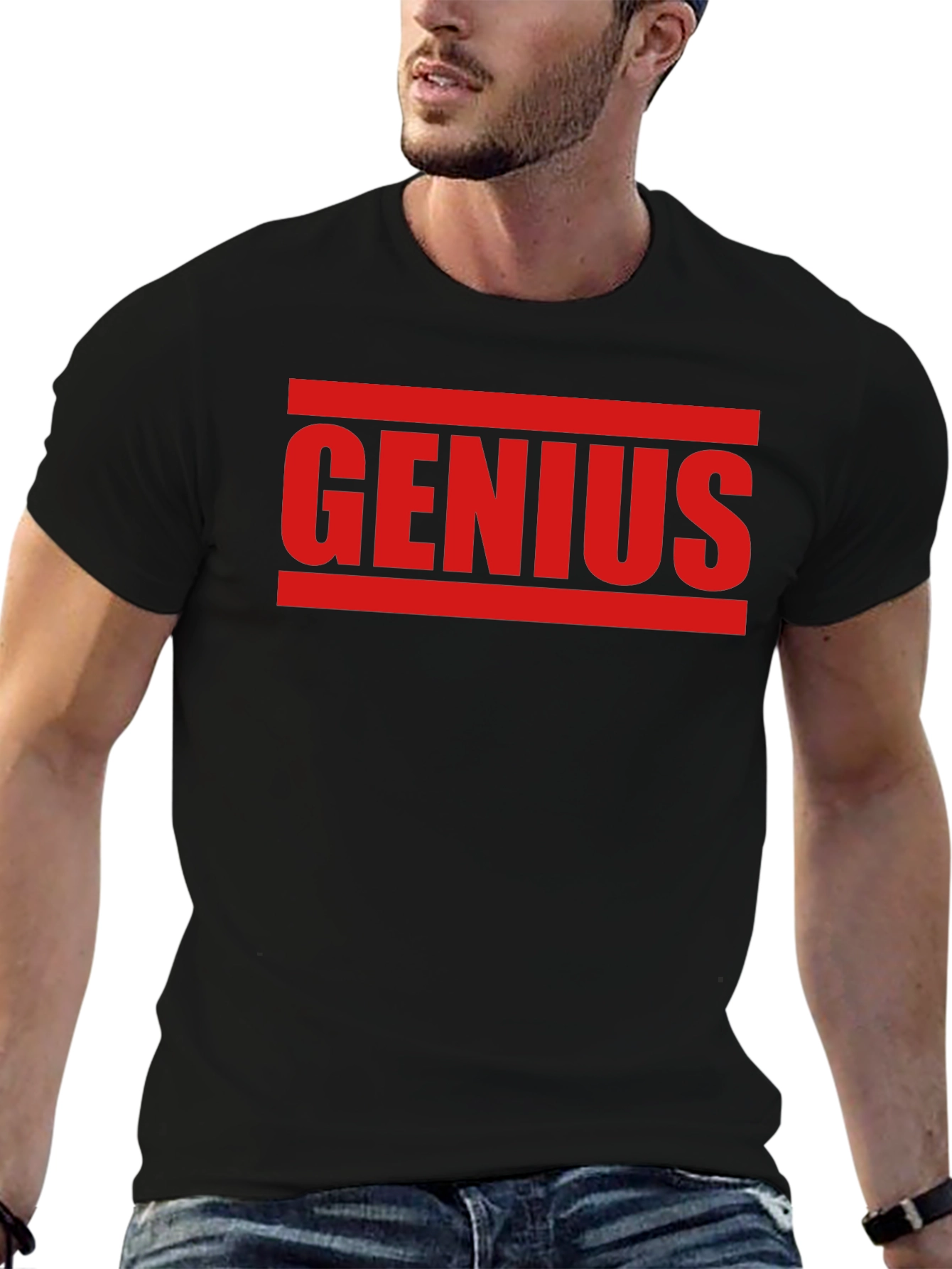 Black Genius Graphic Tee - Bold Statement T-Shirt view 6
