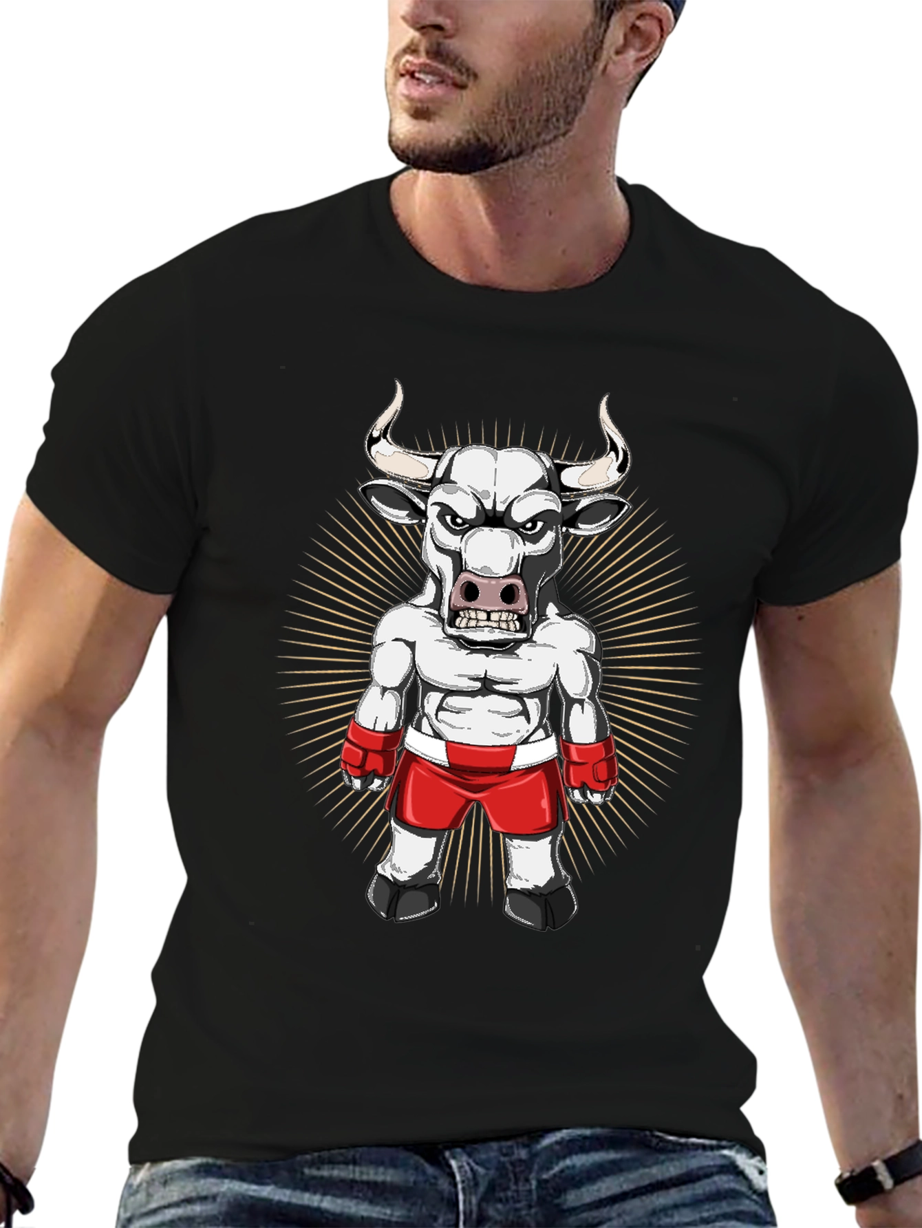 Black Bull Boxer Graphic Tee - Black view 6