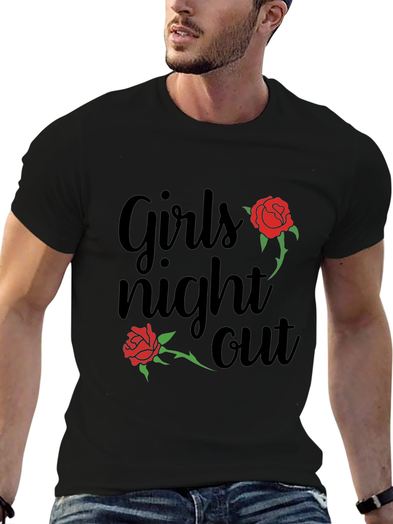 Black Girls Night Out Rose Graphic T-Shirt view 6