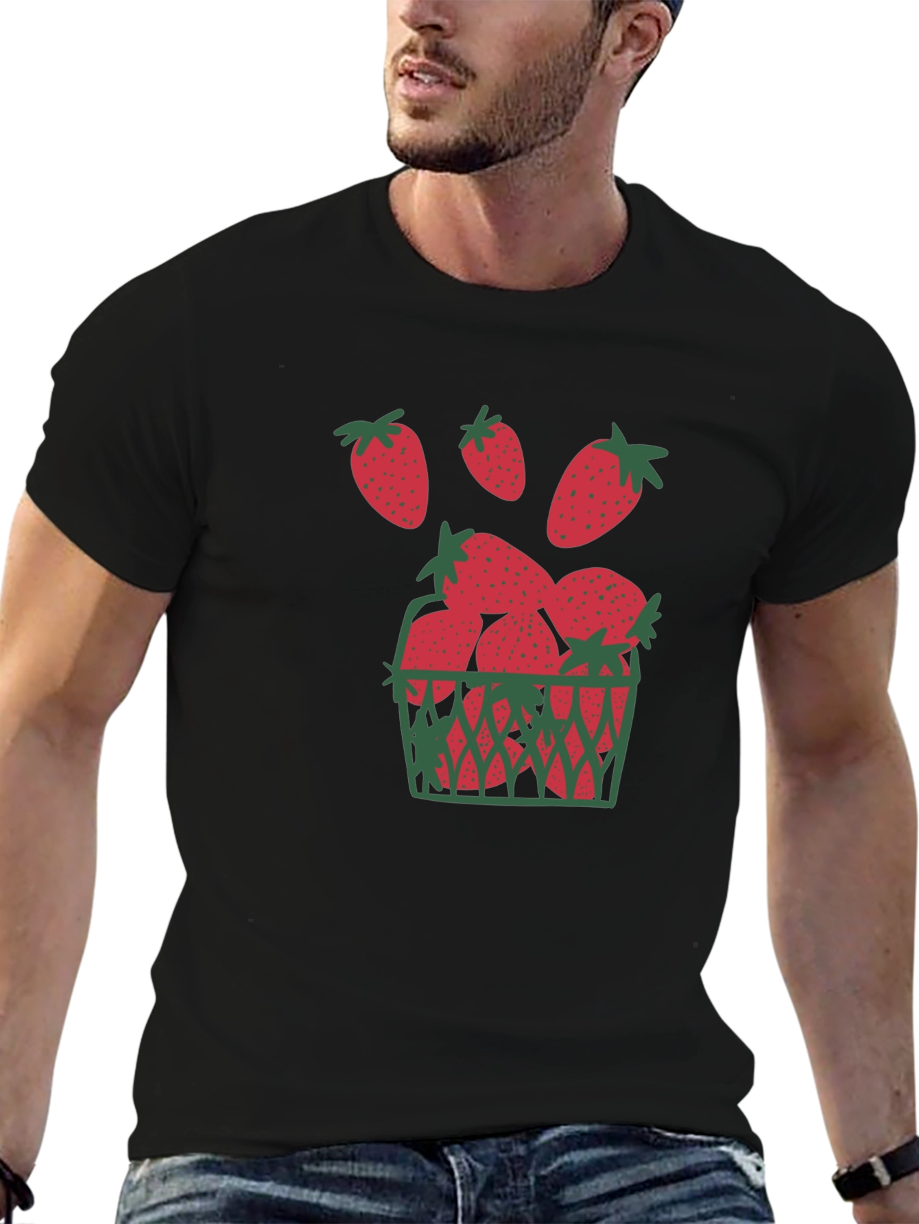 Strawberry Basket Graphic Tee - Unique Fruit Design T-Shirt - 6