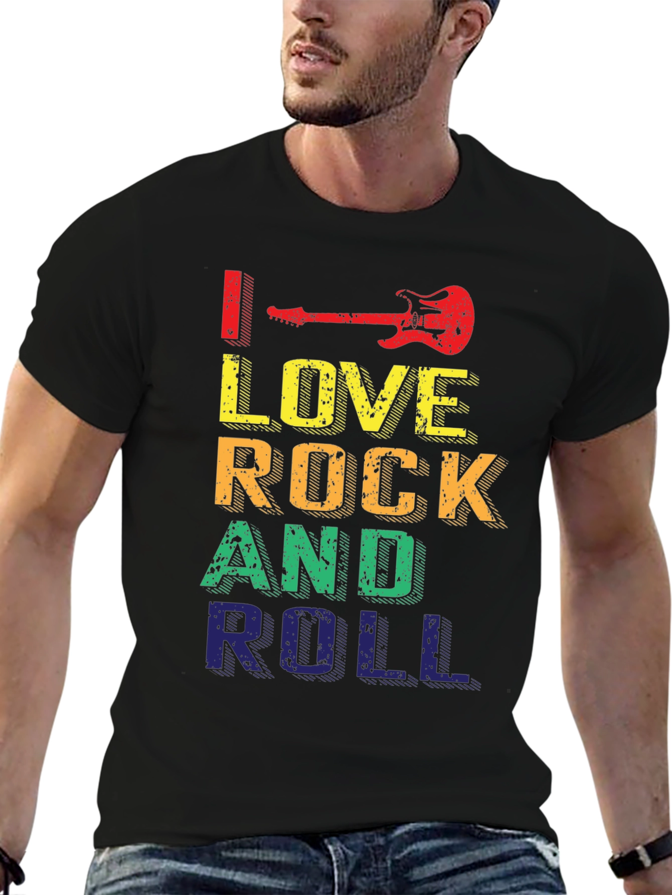 Black I Love Rock and Roll Graphic Tee view 6