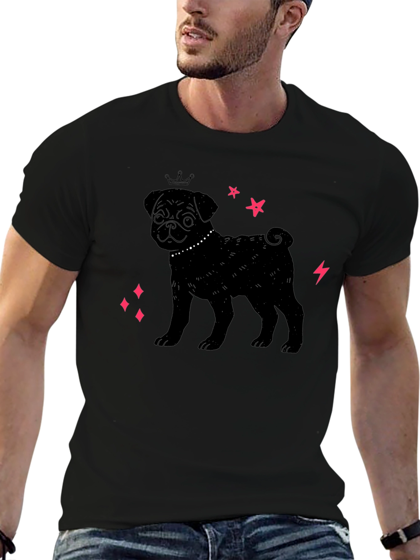 Black Pug Princess T-Shirt - Stylish Dog Lover Tee view 6