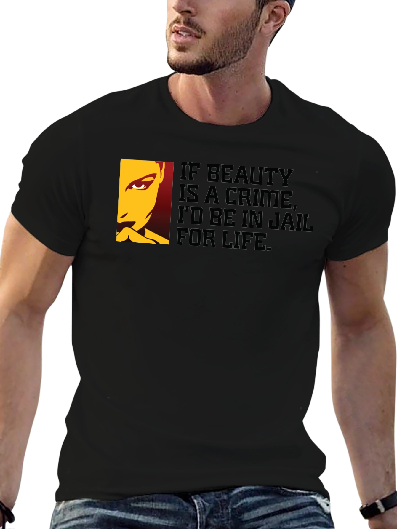 Black Beauty Crime Graphic Tee - Jail for Life Funny T-Shirt view 6