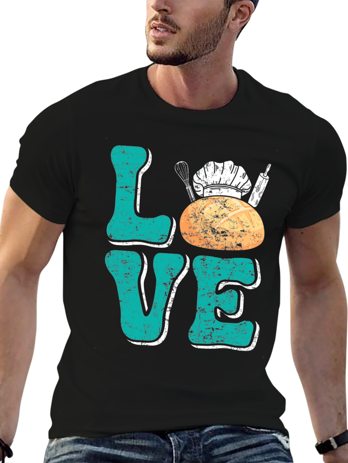 Black Love Baking T-Shirt - Baker Chef Gift Tee view 6