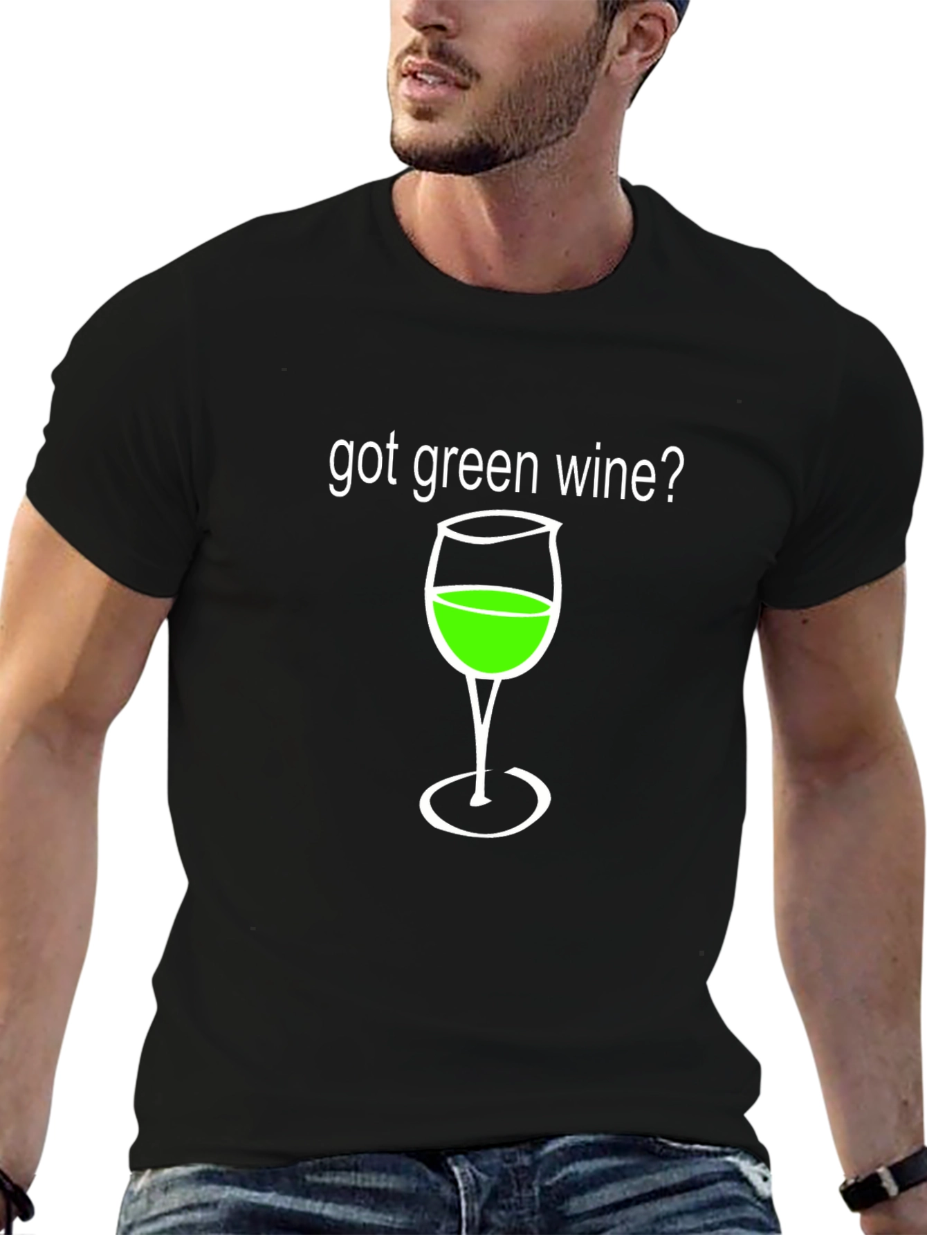 Black Got Green Wine? Funny Graphic T-Shirt view 6