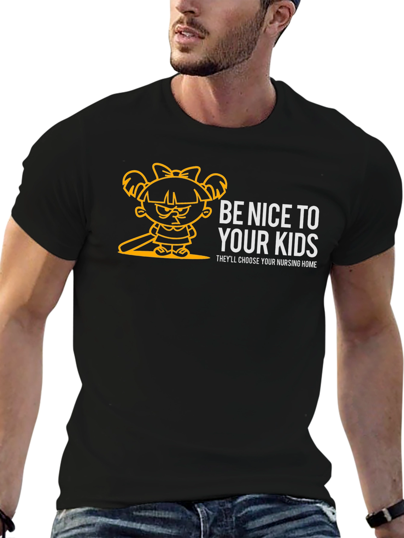 Black Be Nice To Your Kids Graphic Tee view 6