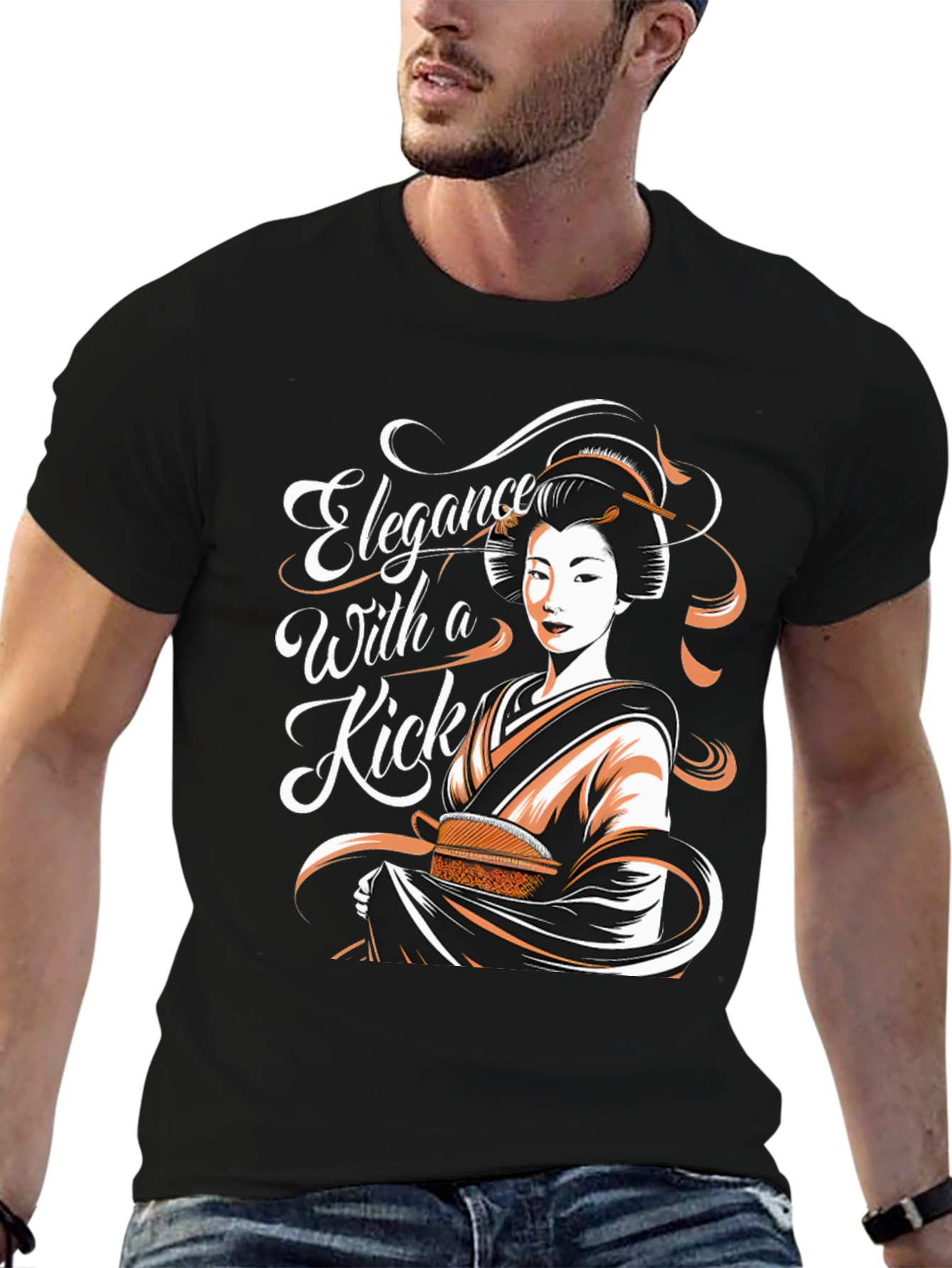 Black Elegance With a Kick Graphic Tee view 6
