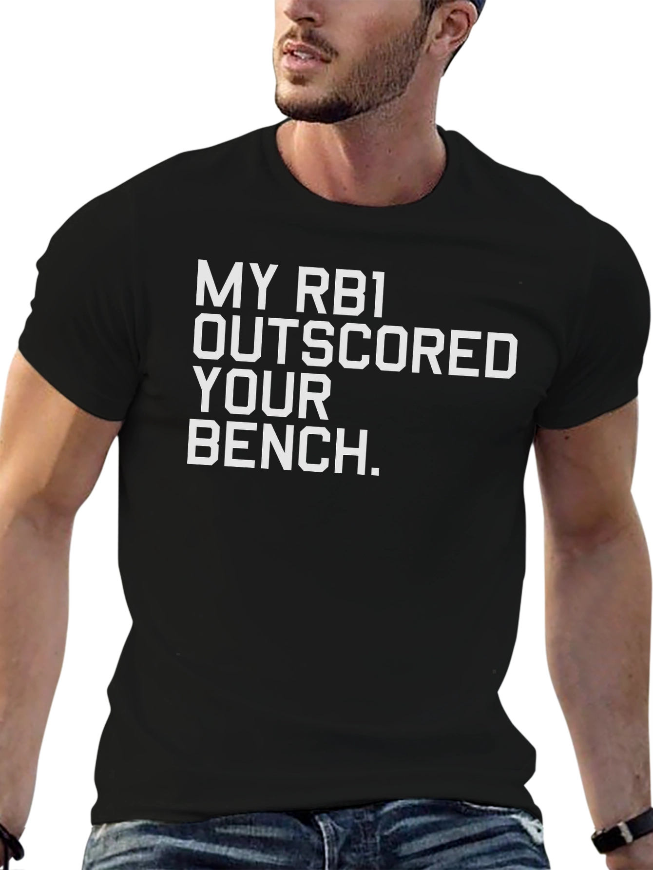 Black My RBI Outscored Your Bench - Baseball T-Shirt view 6