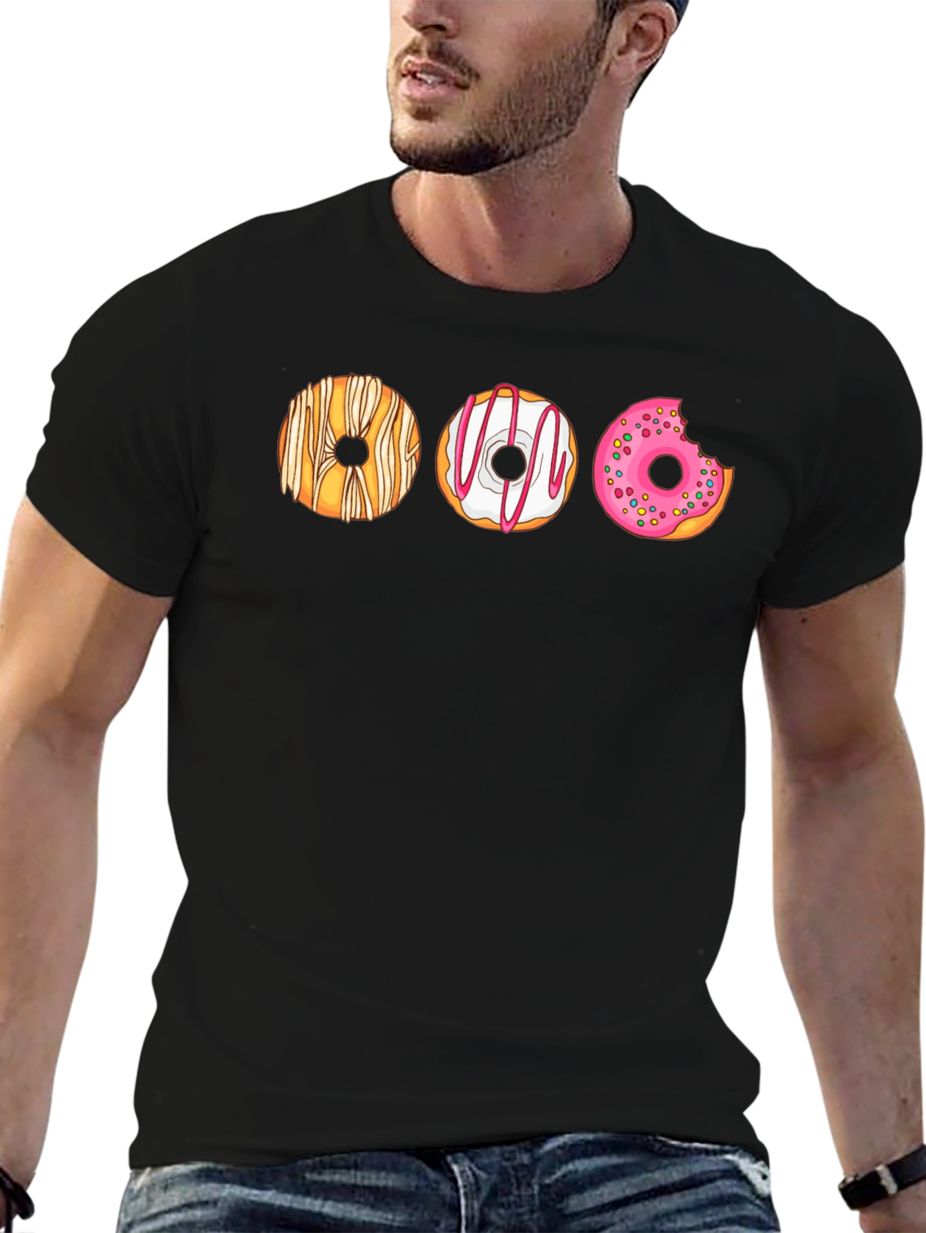 Black Donut Graphic T-Shirt - Sweet Tooth Fashion view 6