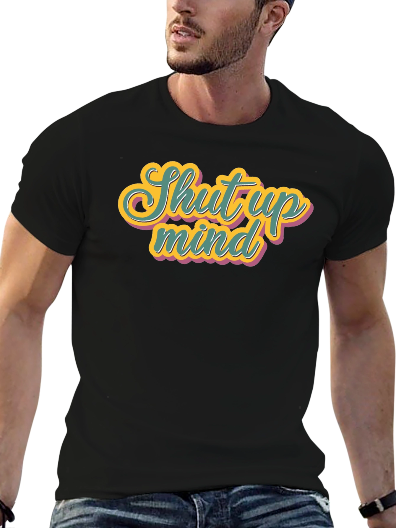 Black Shut Up Mind Graphic Tee view 6