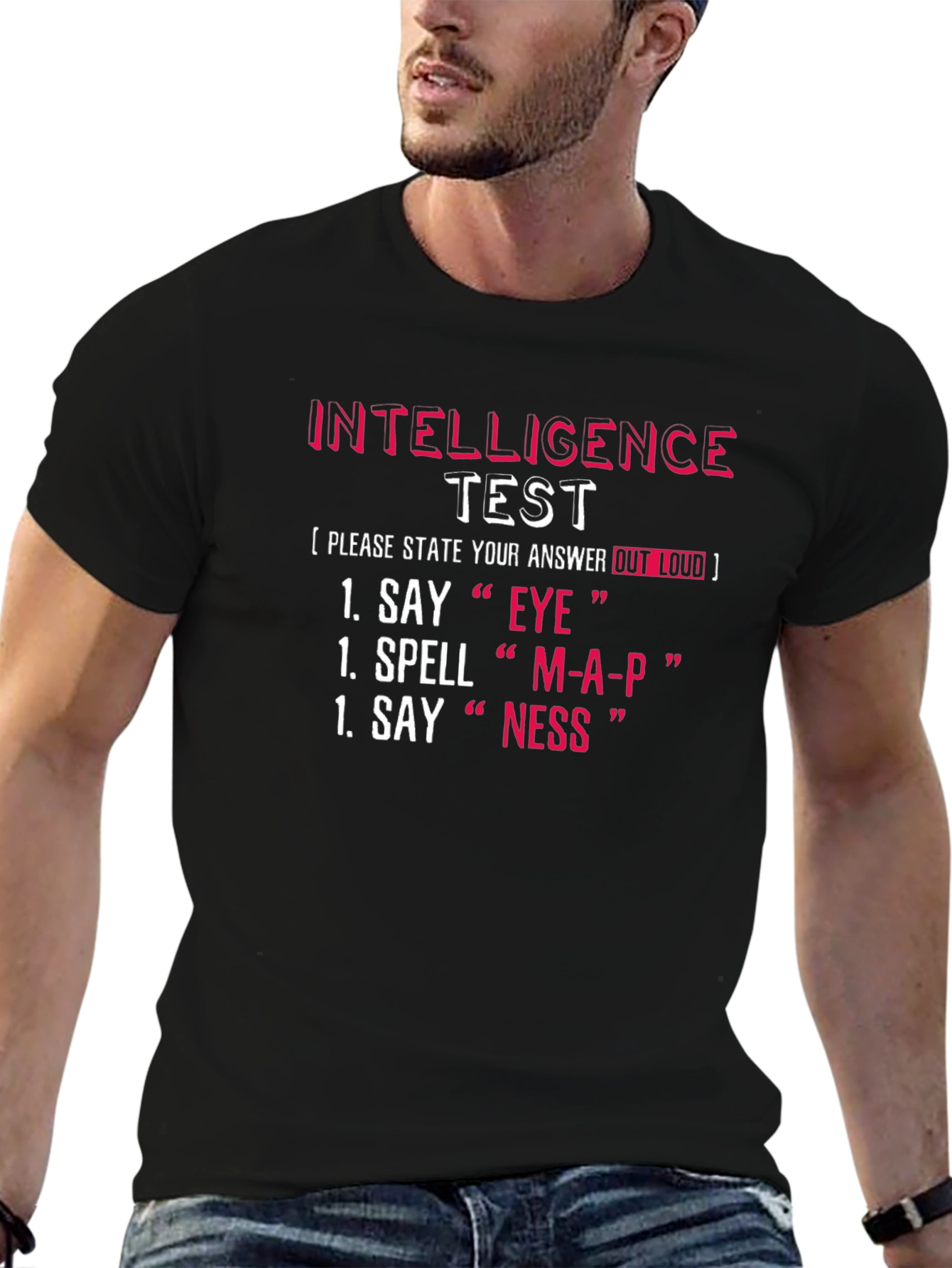 Black Intelligence Test T-Shirt Funny Brain Teaser Tee view 6