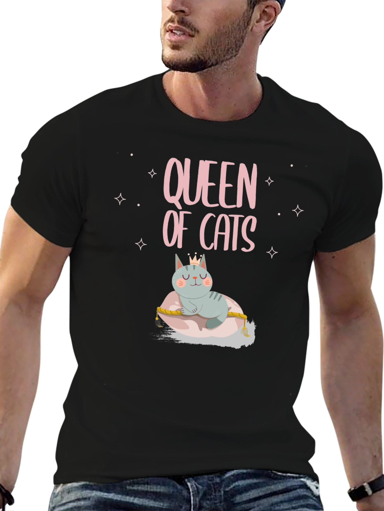 Black Queen of Cats Graphic T-Shirt view 6