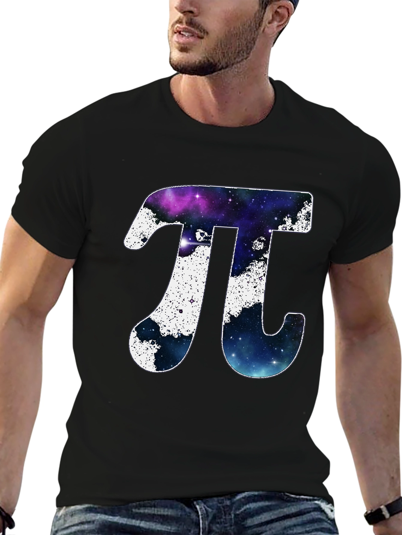 Black Cosmic Pi Symbol T-Shirt view 6