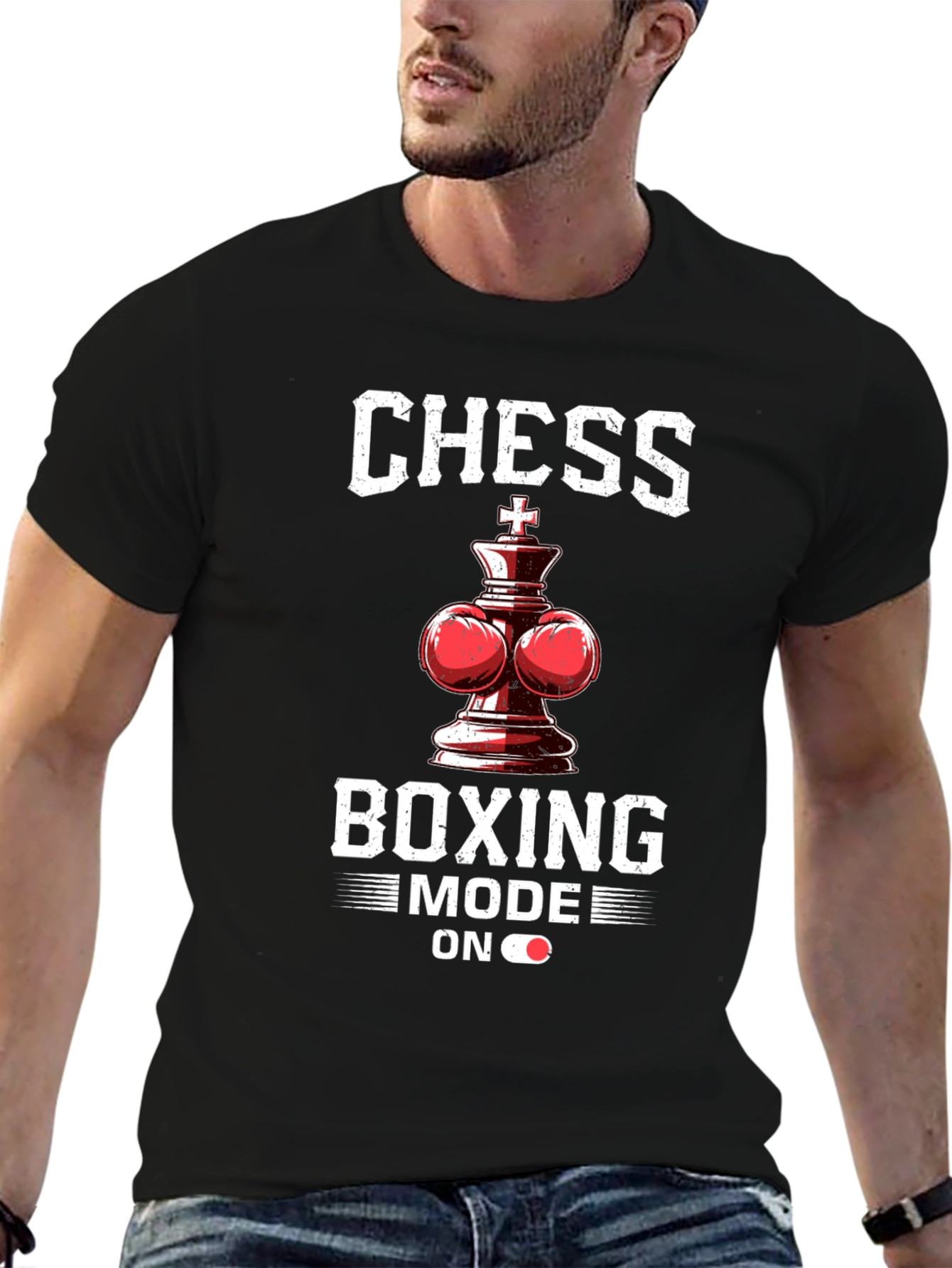 Black Chess Boxing Mode On T-Shirt - Unique Design view 6