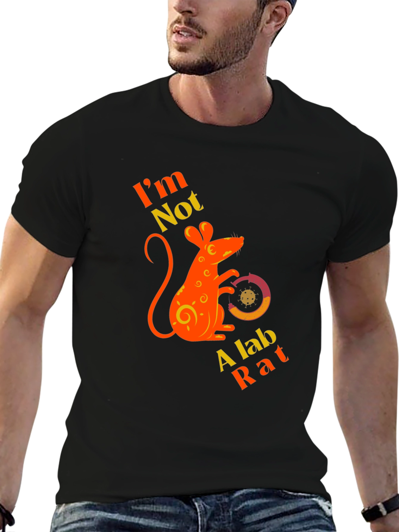 Black I'm Not A Lab Rat Graphic T-Shirt view 6