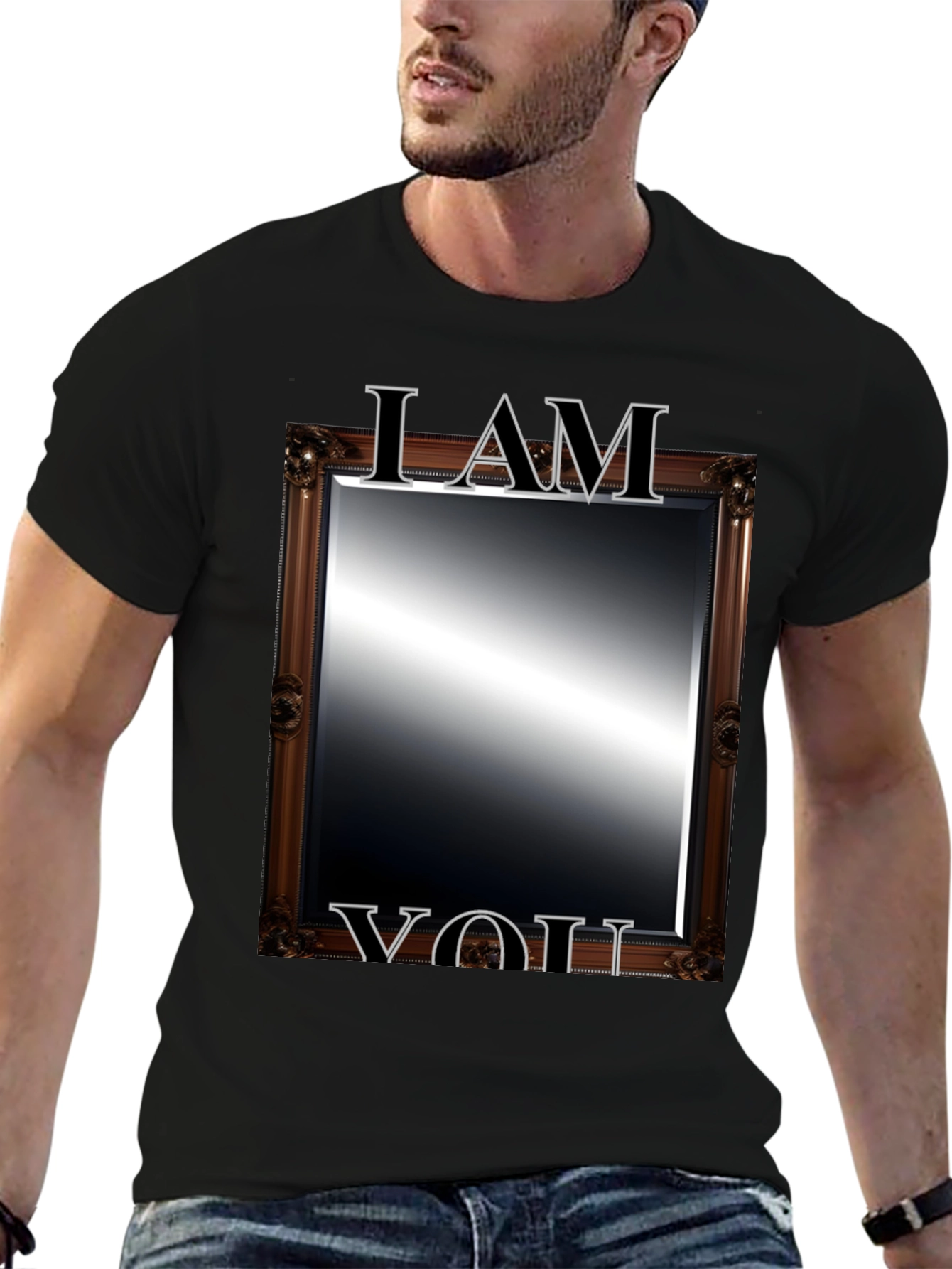 Black I AM YOU Mirror T-Shirt view 6